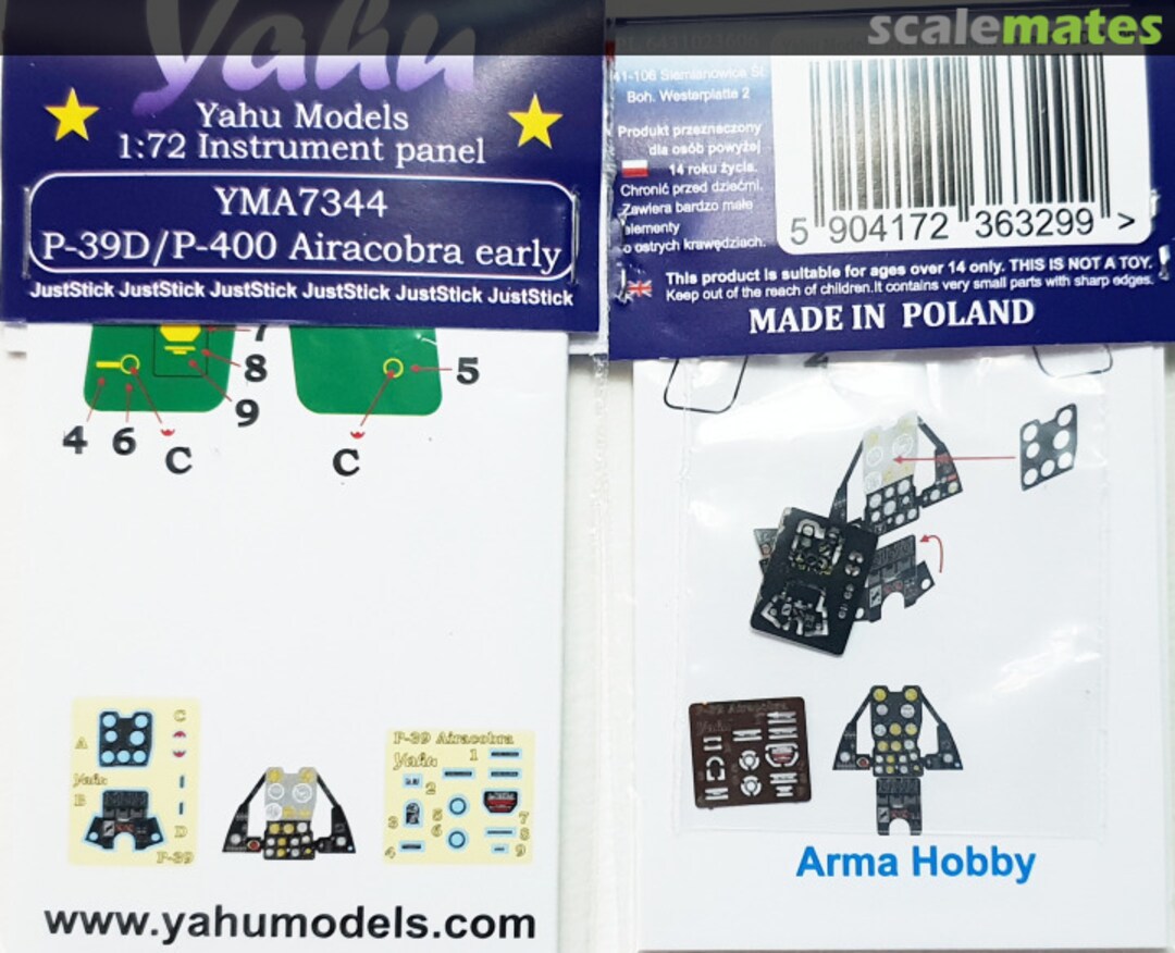 Boxart P-39D/P-400 Airacobra early YMA7344 Yahu Models