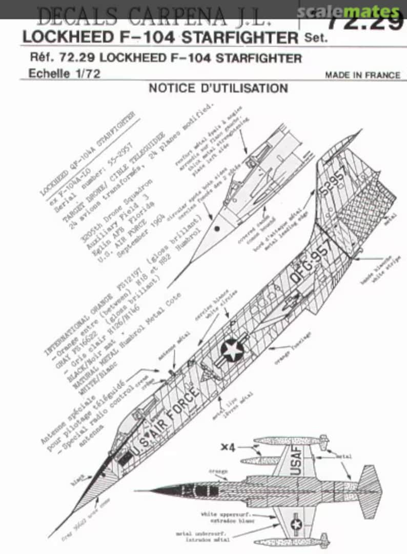 Contents Lockheed F-104 Starfighter 72.29 Carpena