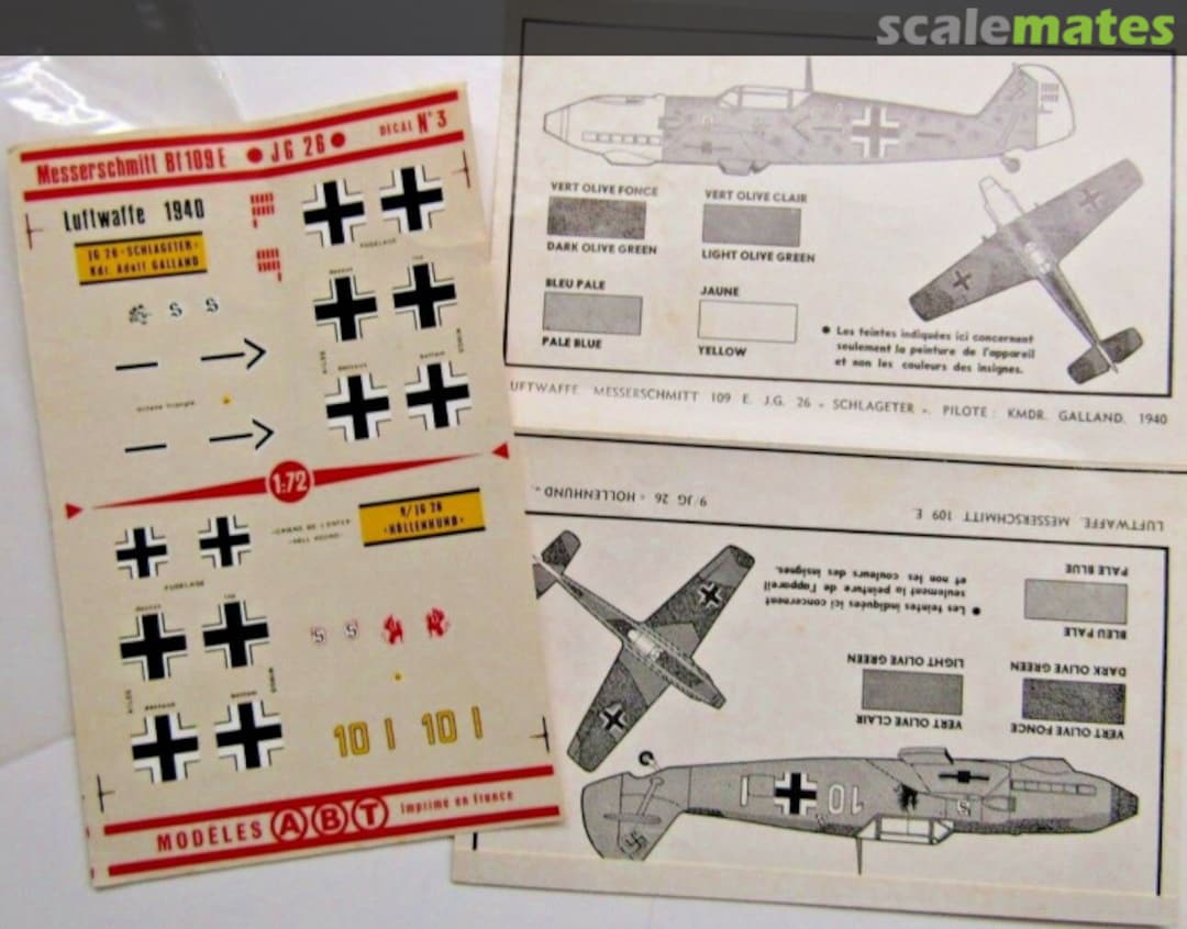 Boxart Messerschmitt Bf 109E: JG 26 3 ABT Decals