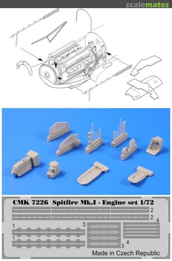 Boxart Spitfire Mk.I engine set 7226 CMK