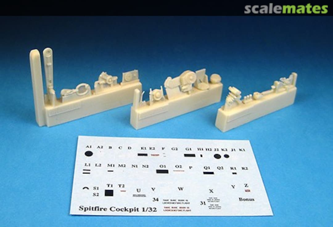 Boxart Spitfire Mk. I-V Cockpit Upgrade Set BR32174 Barracuda Studios