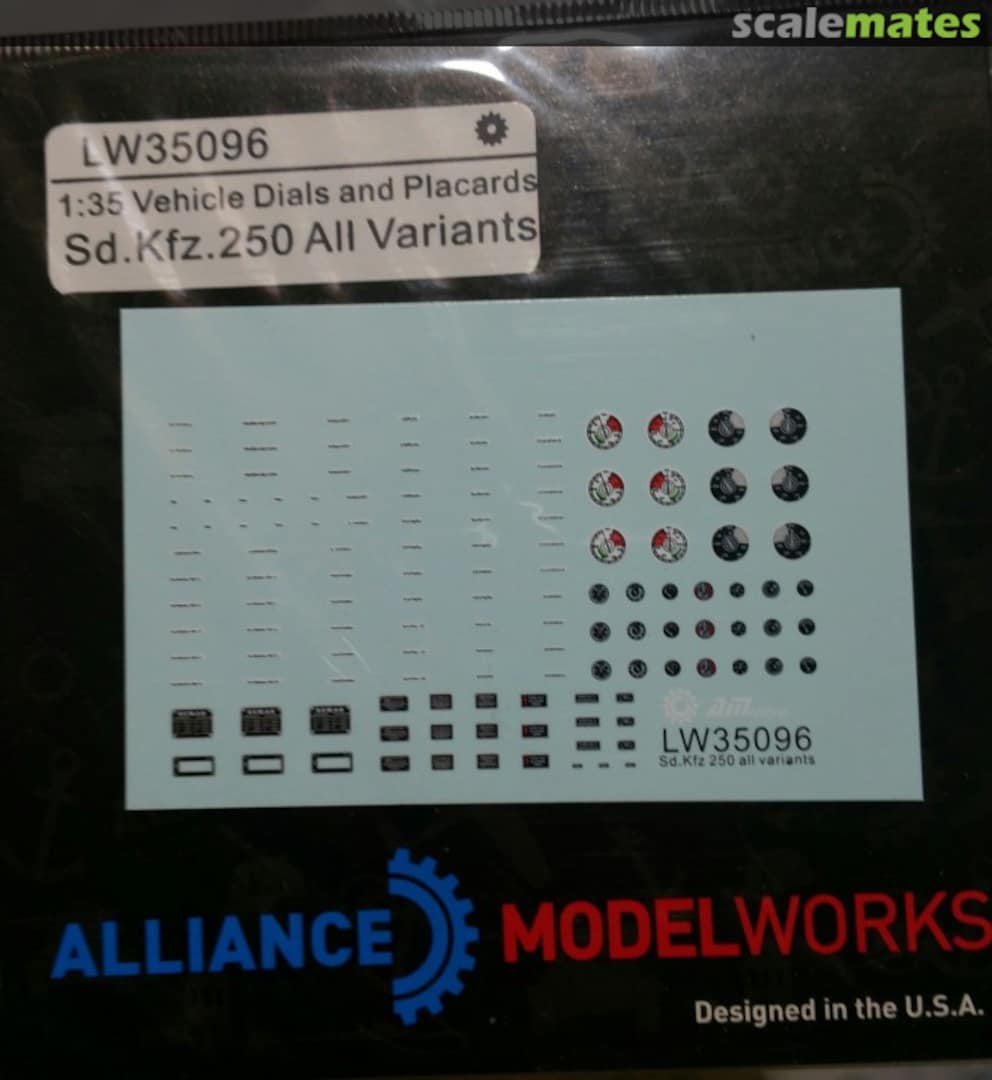 Boxart Vehicle Dials & Placards - Sd.Kfz.250 (all variants) LW35096 Alliance Model Works