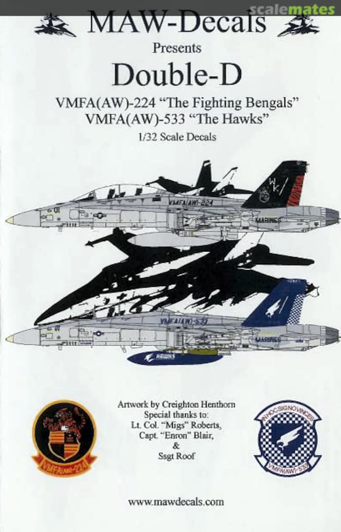 Boxart Double-D F/A-18D 32-MAW001 MAW-Decals