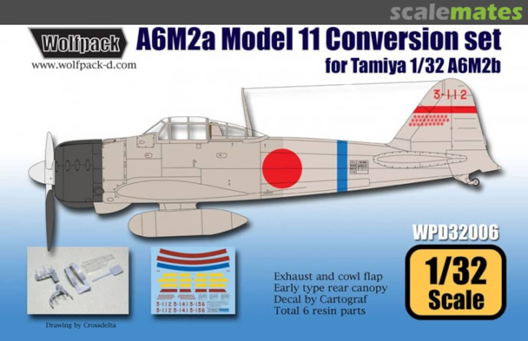 Boxart A6M2a Zero Model 11 Conversion Set WPD32006 Wolfpack