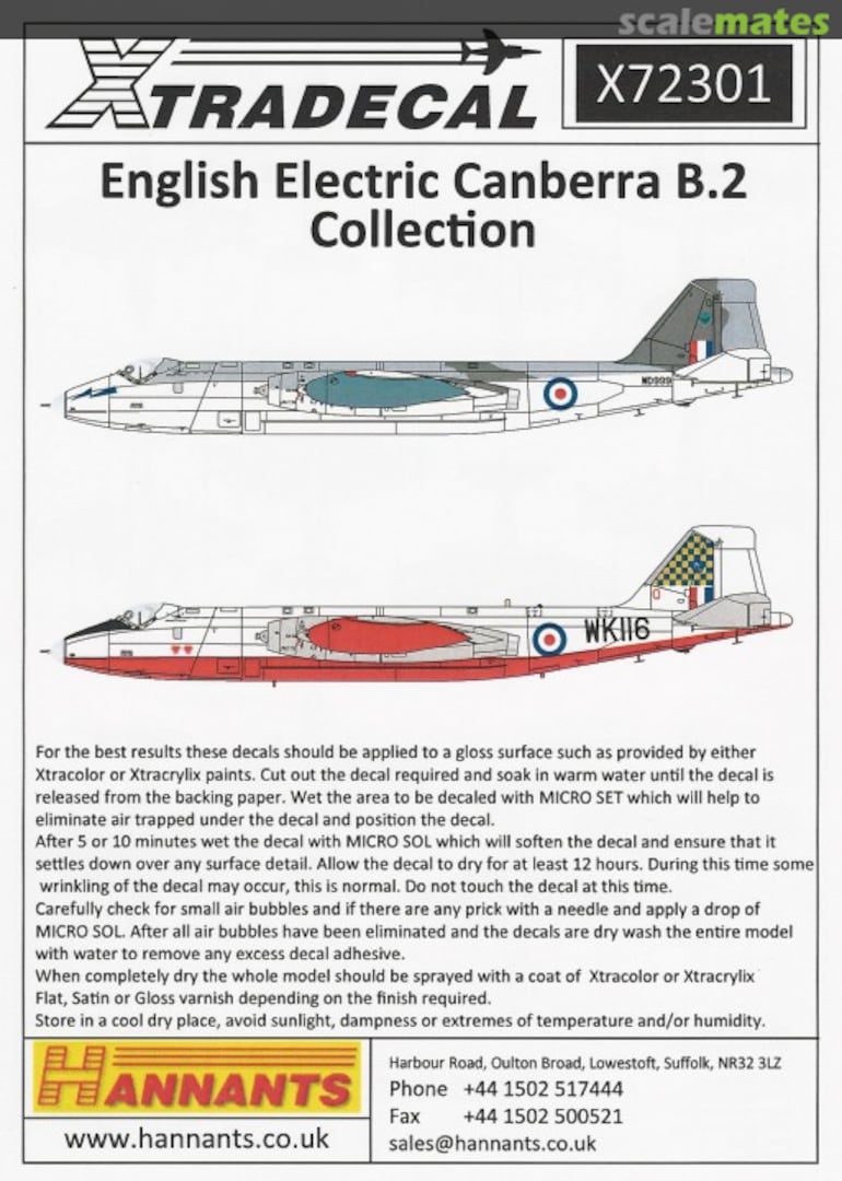 Boxart English Electric Canberra B.2 Collection X72301 Xtradecal