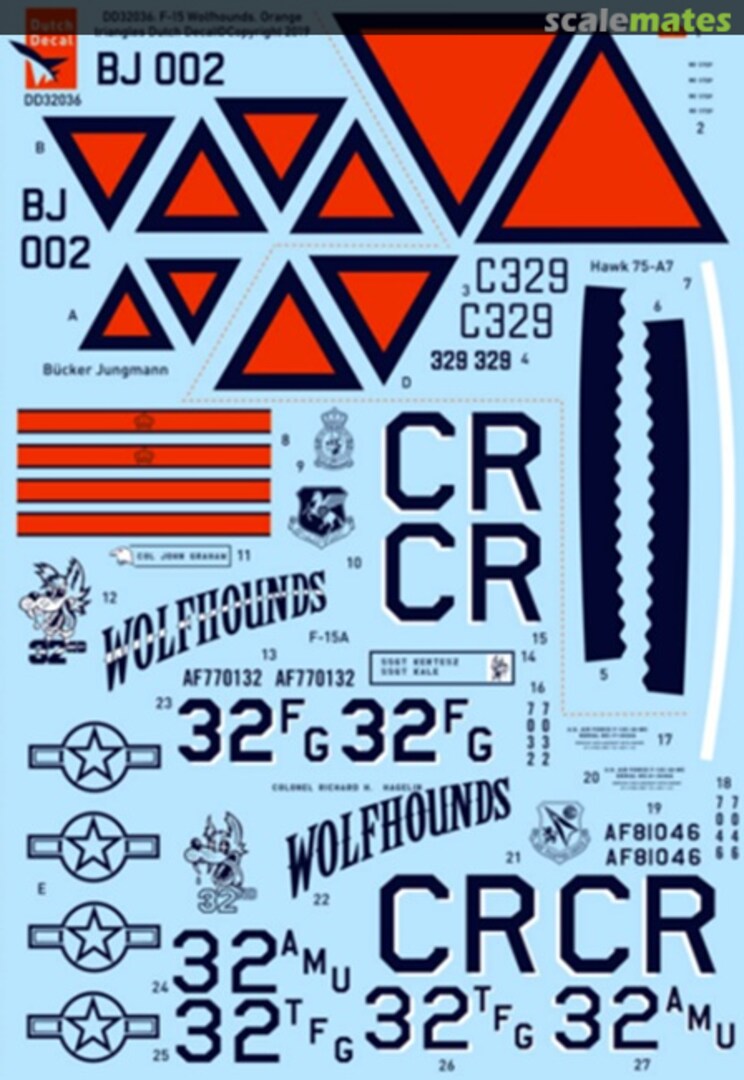 Contents F-15A 32nd Wolfshounds DD32036 Dutch Decal