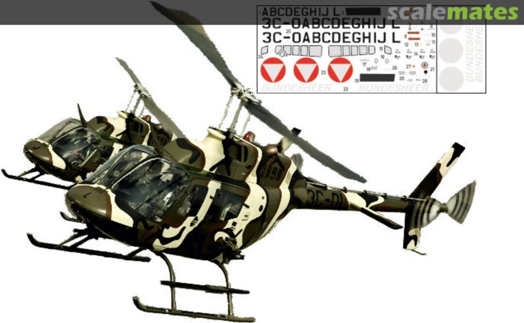 Boxart Bell OH-58 Österreichisches Bundesheer HM 72207 Brent-Air-Decals