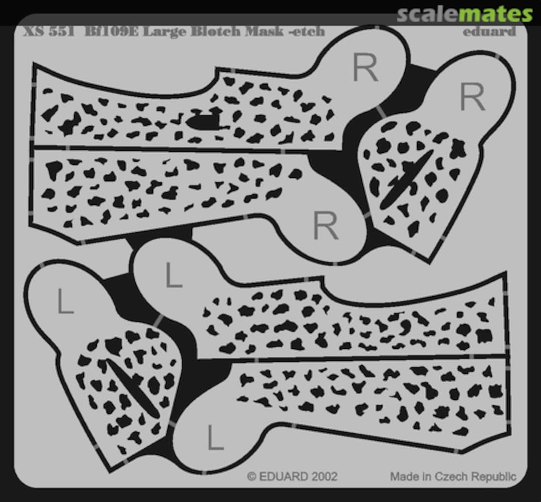 Boxart Bf109E Large Blotch mask-etch XS551 Eduard