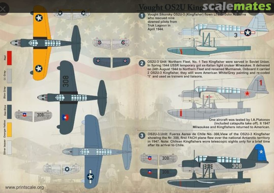 Boxart Vought OS2U Kingfisher 72-122 Print Scale