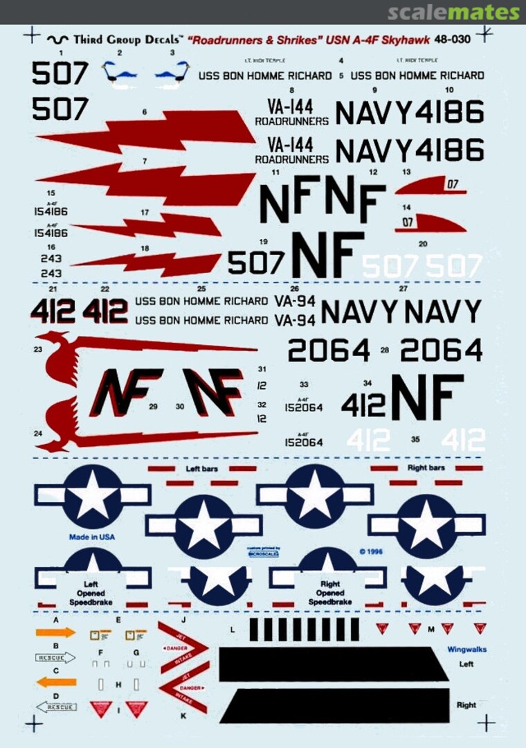 Boxart McDonnell-Douglas A-4F Skyhawk 48-030 Third Group Decals