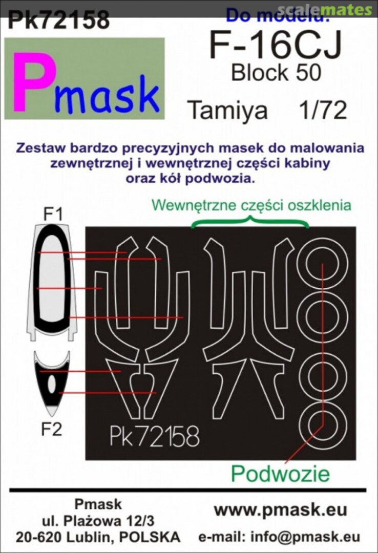 Boxart F-16CJ Block 50 (Tamiya) PK72158 Pmask