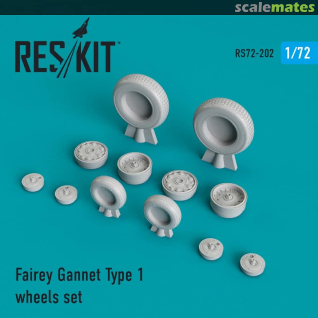 Boxart Fairey Gannet Type 1 wheels set RS72-0202 ResKit