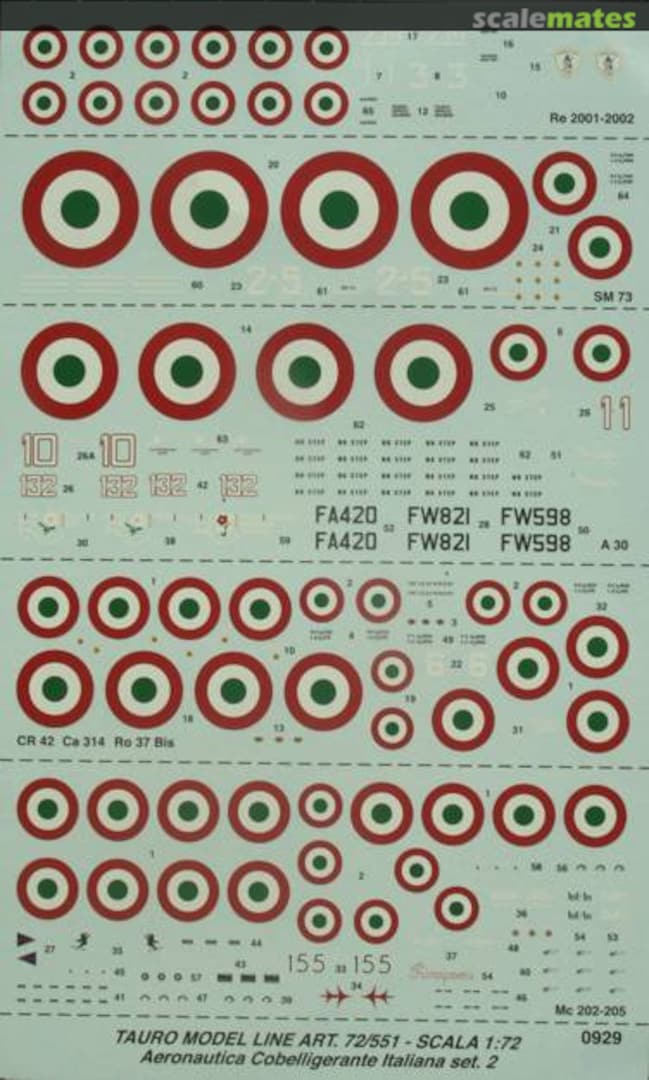 Boxart Aeronautica Cobelligerante Italiana set. 2 72/551 Tauro Model