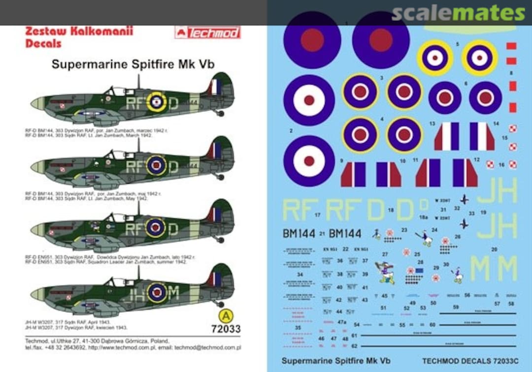 Boxart Supermarine Spitfire Mk Vb 72033 Techmod