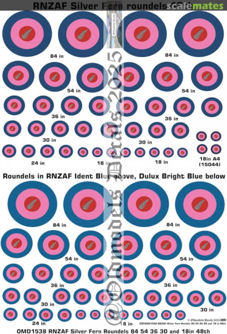 Boxart Royal New Zealand Air Force Silver Fern Roundels OMD1538 Oldmodels Decals Boxart Royal New Zealand Air Force Silver Fern Roundels OMD1538 Oldmodels Decals