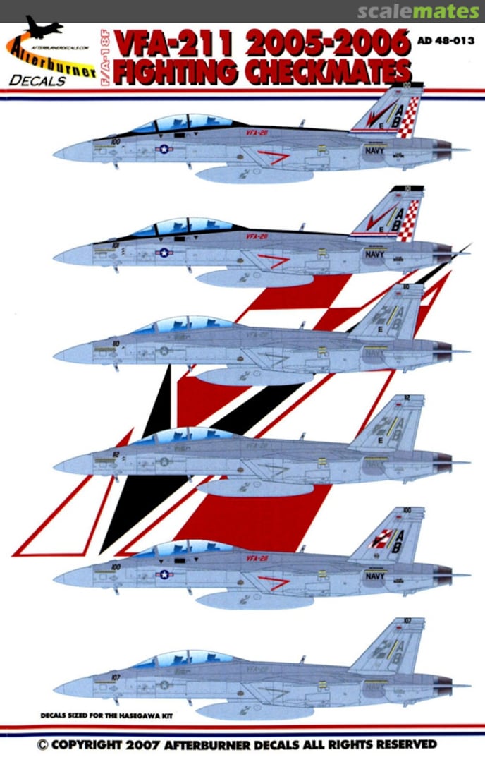 Boxart VFA-211 2005-2006 Fighting Checkmates 48-013 Afterburner Decals