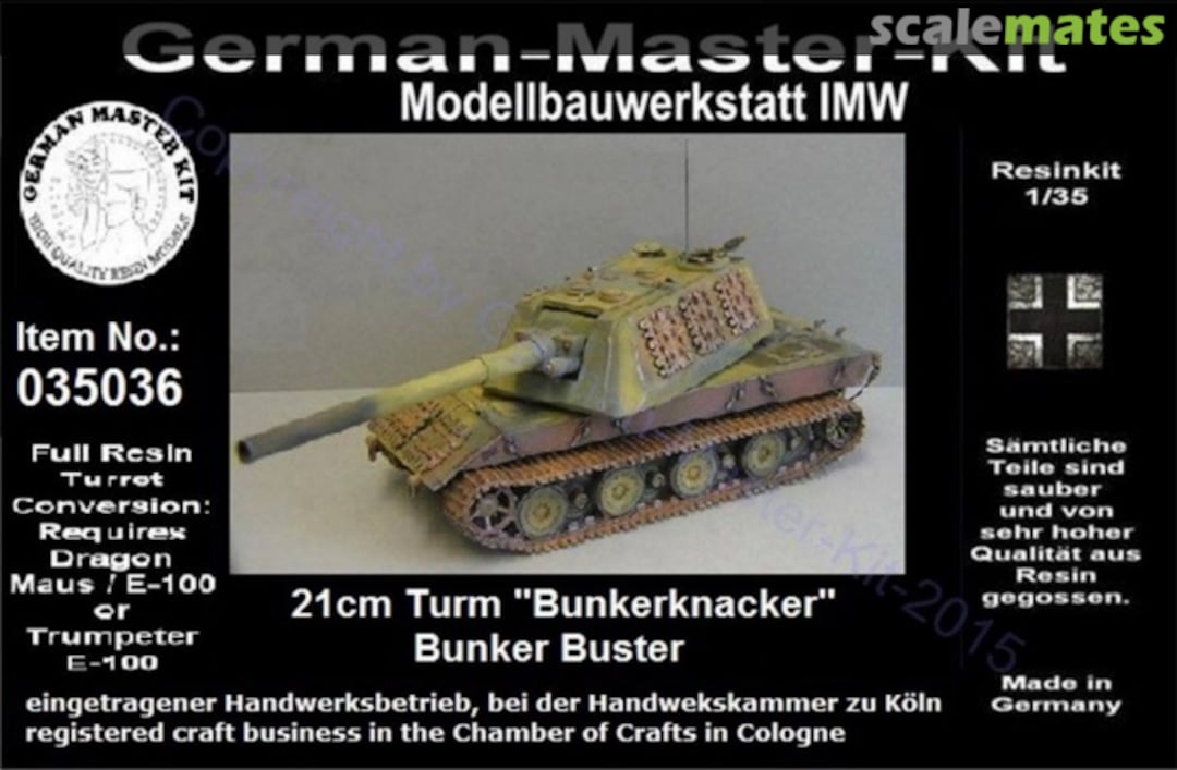 Boxart 21cm Turm "Bunkerknacker" Bunker Buster 035036 German Master Kit