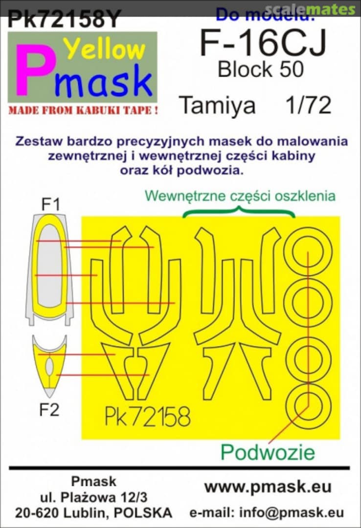 Boxart F-16CJ Block 50 (Tamiya) PK72158Y Pmask