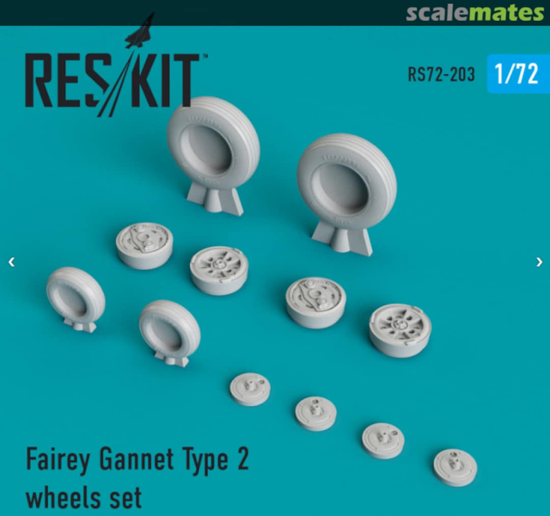 Boxart Fairey Gannet Type 2 wheels set RS72-0203 ResKit