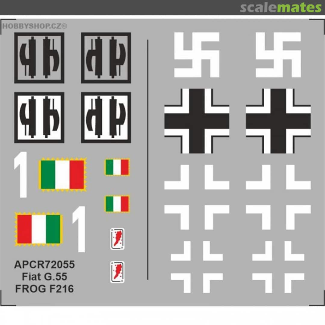 Boxart Fiat G.55 Frog F216 APCR72055 APC Decals