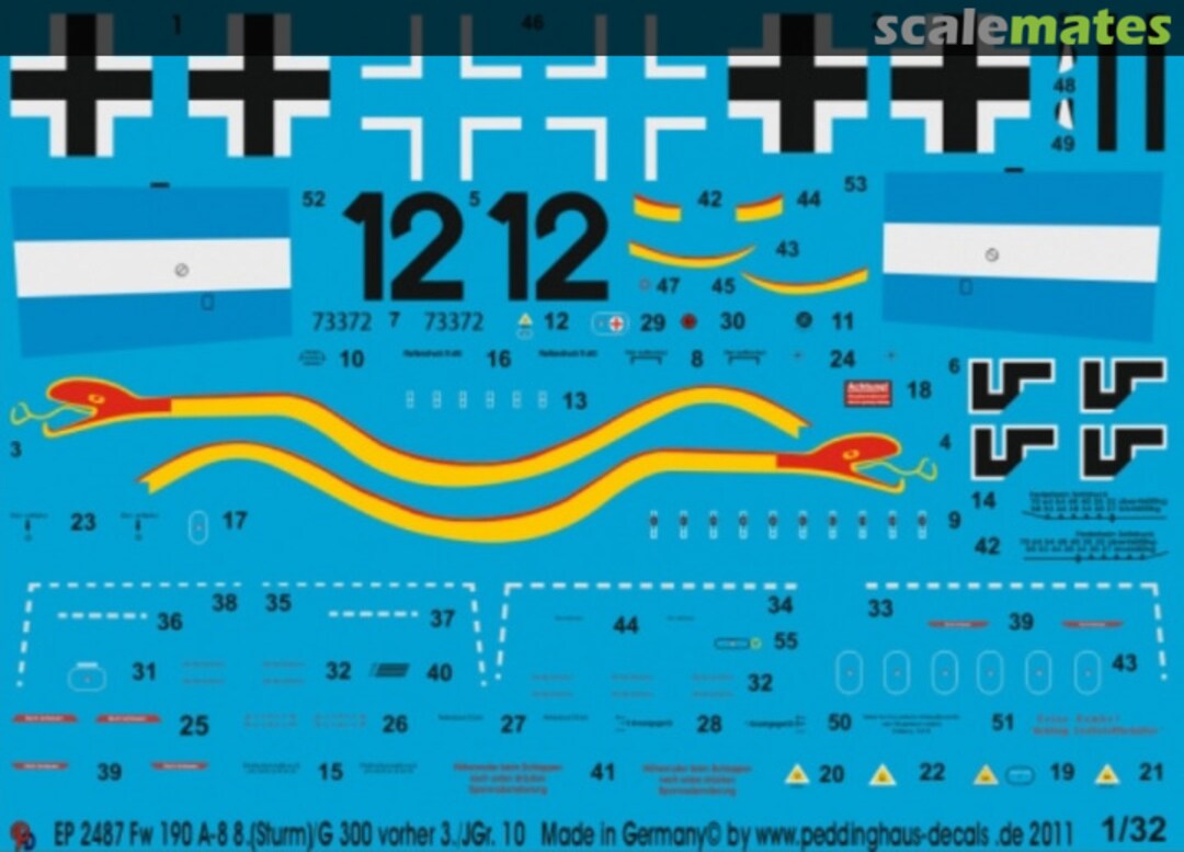 Boxart FW 190A-8 8.(Sturm)./JG 300 vorher 3./JGr.10 EP 2487 Peddinghaus-Decals