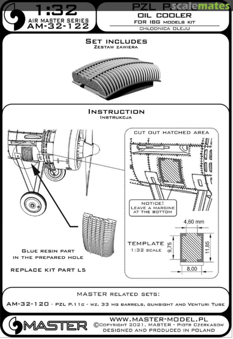 Boxart PZL P11 Oil Cooler AM-32-122 Master