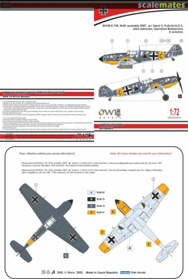 Boxart Bf 109 E-7/B OWLDA72014 OWL