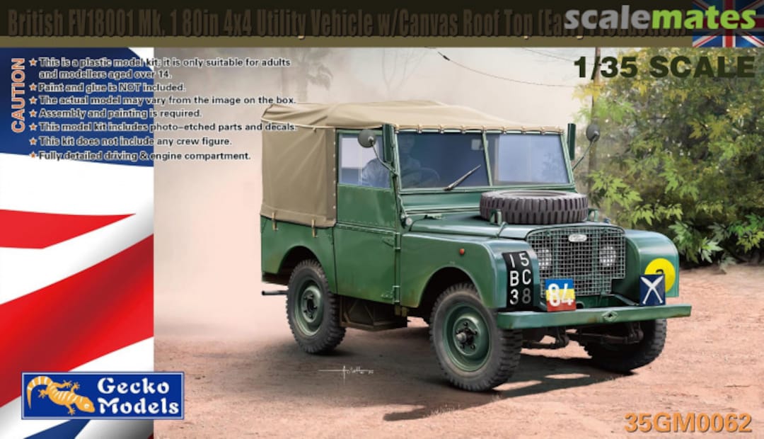 Boxart British FV18001 Mk. 1 80in 4x4 Utility Vehicle w/Canvas Roof Top (Early Production) 35GM0062 Gecko Models