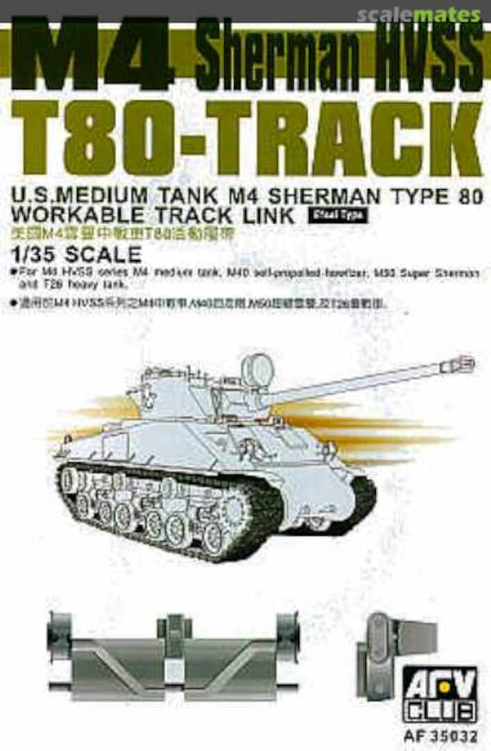 Boxart HVSS T80-Track Links AF35032 AFV Club