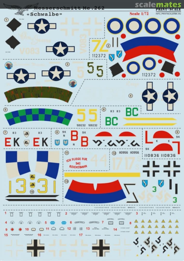 Boxart Messerschmitt Me.262 Schwalbe 72-125 Print Scale