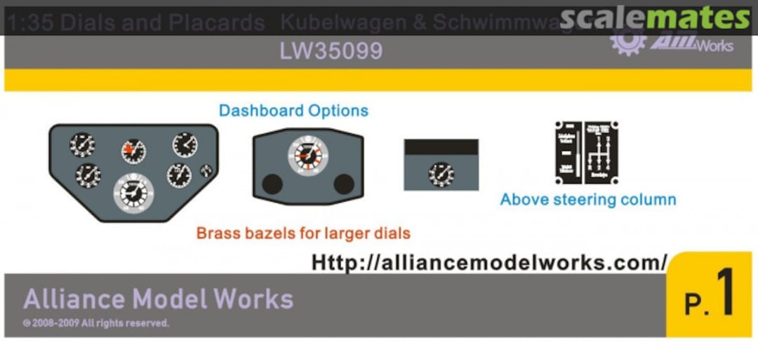 Boxart Vehicle Dials & Placards Kubelwagen & Schwimmwagen LW35099 Alliance Model Works