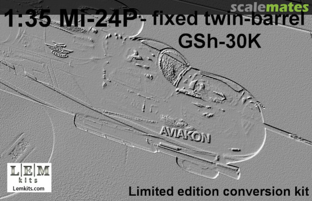 Boxart GSh-30K fixed twin-barrel gun for the helicopter Mi-24P A35004 LEM Kits