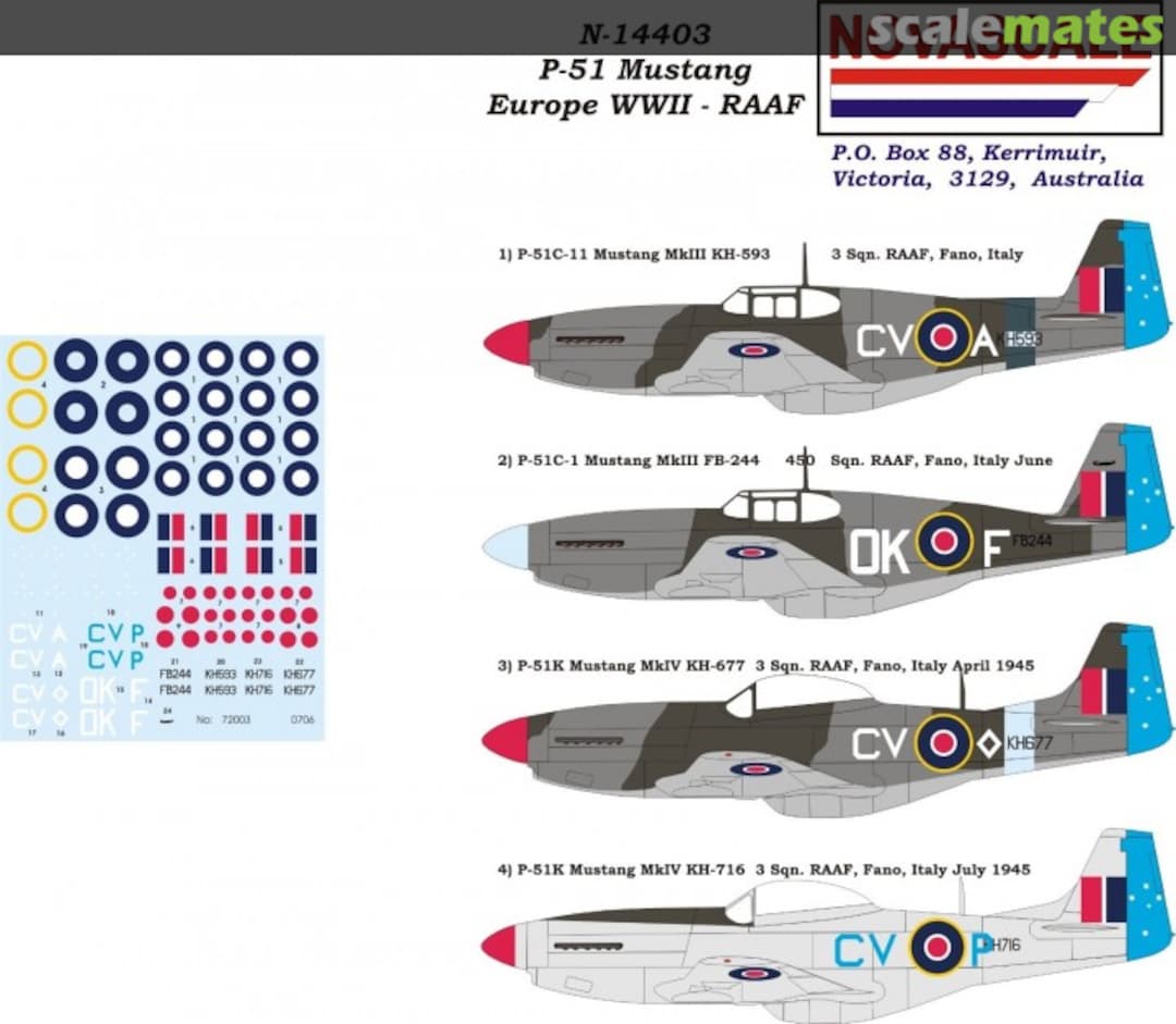 Boxart P-51 Mustang - Europe WWII - RAAF N-14403 Novascale