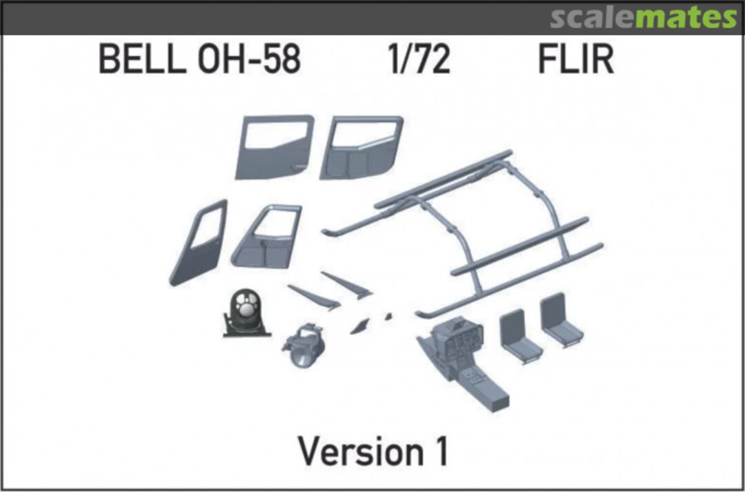 Boxart Bell OH-58 correction set with FLIR HT72006 Brent-Air-Decals