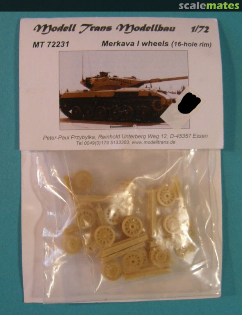 Boxart Merkava I wheels 18-hole rim MT72231 Modell Trans Modellbau