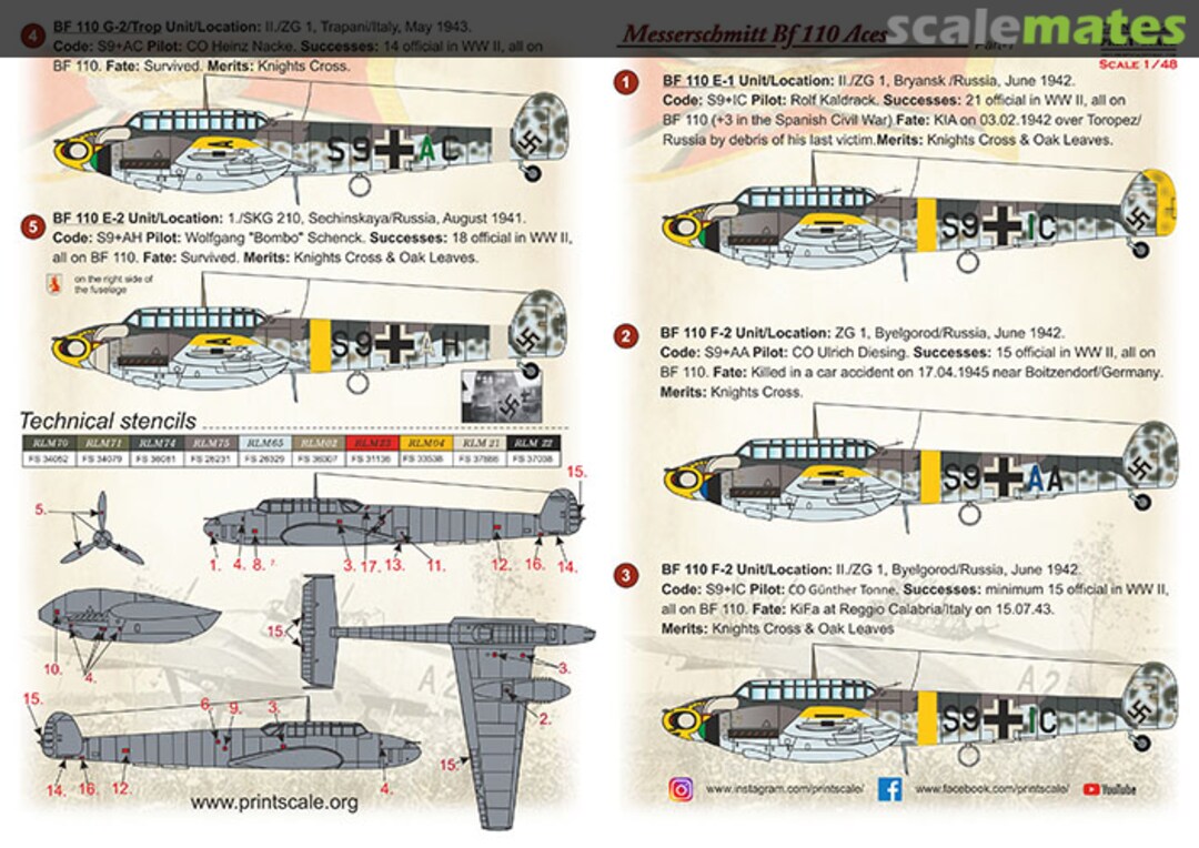 Boxart Bf-110 Zerstorer 48-222 Print Scale