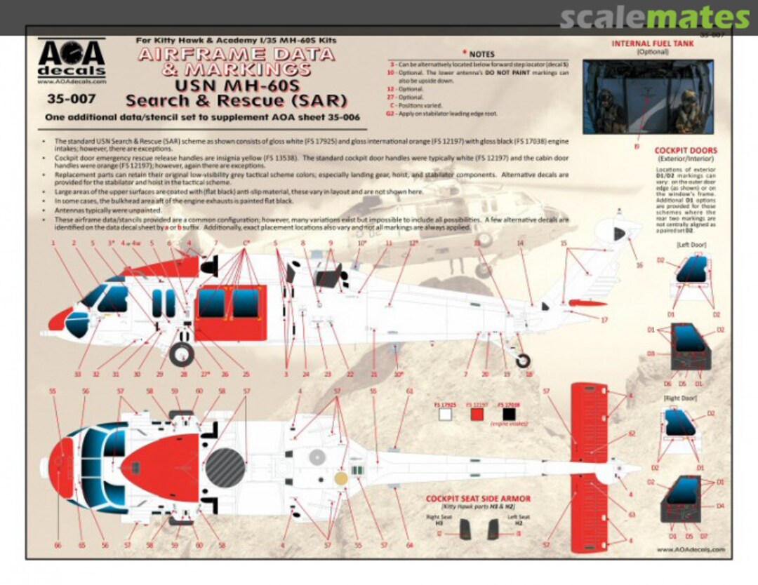 Boxart Airframe Data & Markings 35-007 AOA decals