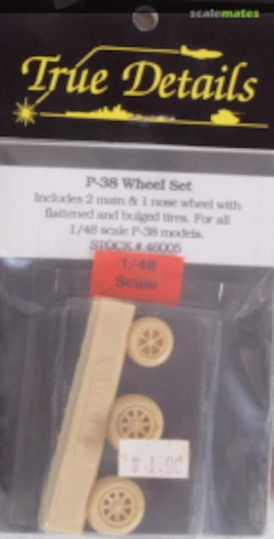 Boxart P-38 Wheel Set with Flattened and Bulged Tires 46005 True Details