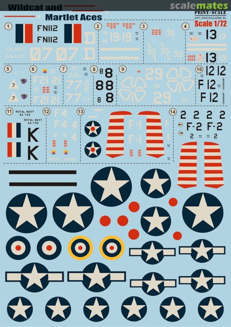 Boxart Wildcat and Martlet Aces 72-066 Print Scale