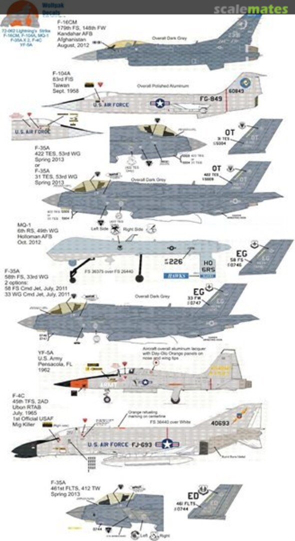 Boxart Lightning's Strike 72-062 Wolfpak Decals