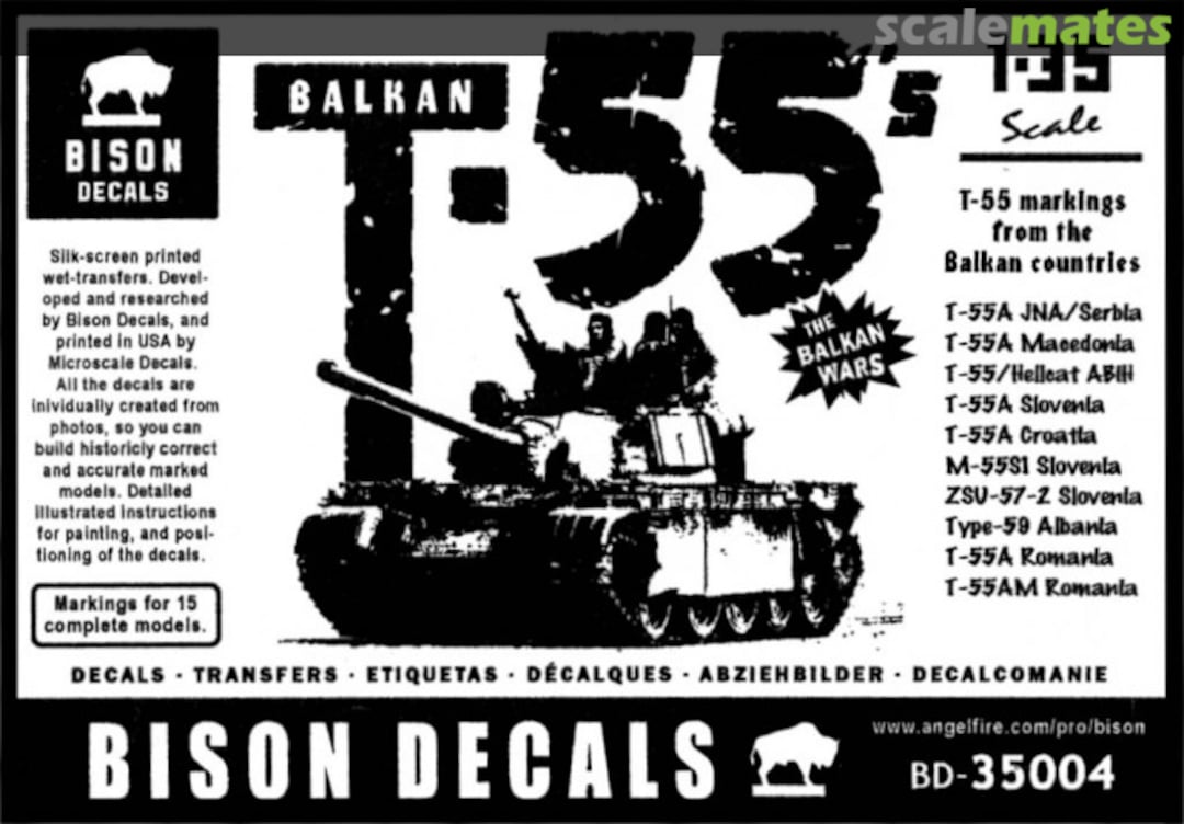 Boxart Balkan T-55's 35004 Bison Decals