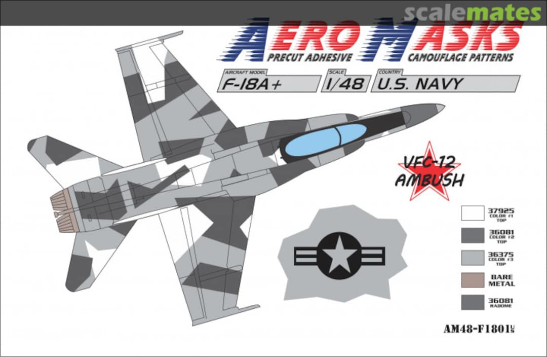 Boxart F-18+ US Navy VFC-12 Ambush AM48-F1801 AeroMasks