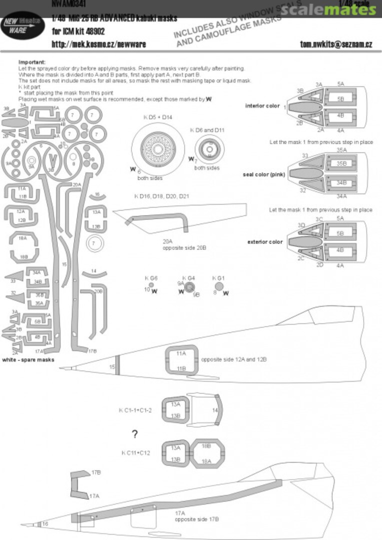 Boxart MiG-25 RB ADVANCED kabuki masks NWAM0341 New Ware