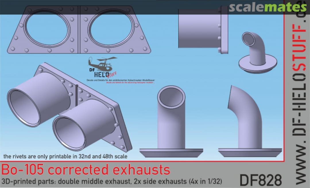 Boxart Corrected Exhausts for Bo-105 DF82872 DF HeloStuff