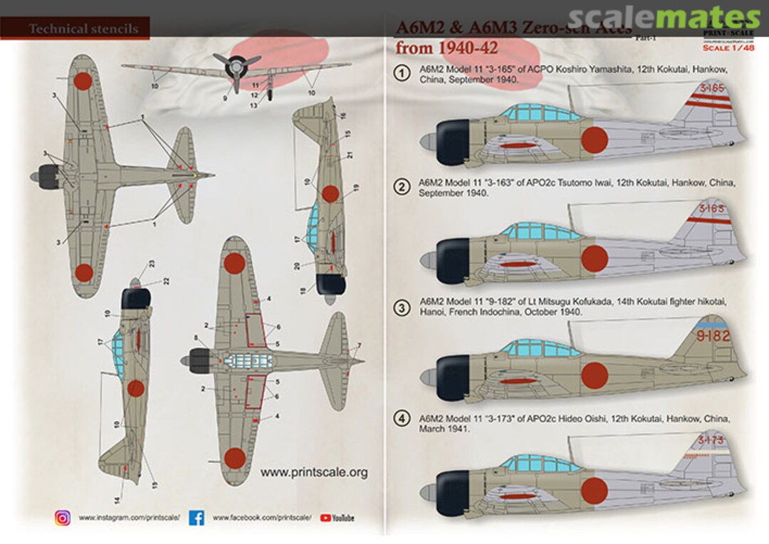 Boxart A6M Zero-Sen Aces 48-223 Print Scale