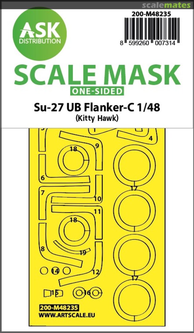 Boxart Su-27UB Flanker-C one-sided express fit mask 200-M48235 ASK