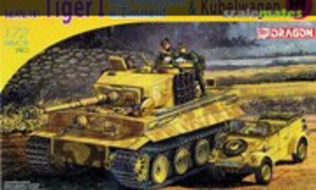 1:72 Tiger I mid production w/Zimmerit &amp; Kübelwagen (Dragon 7434)