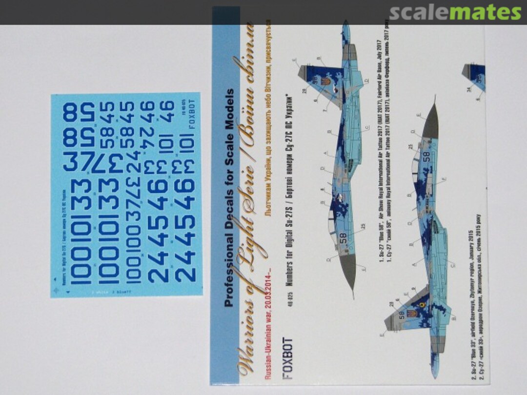 Boxart Numbers for Digital Su-27S 48-025 Foxbot