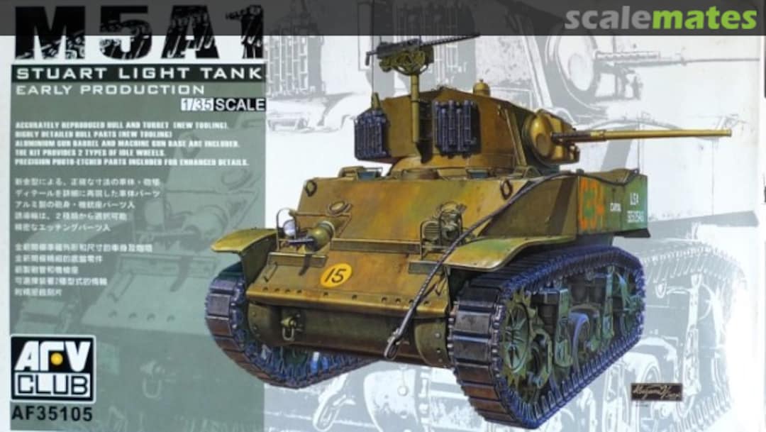 Boxart M5A1 Stuart Light Tank AF35105 AFV Club