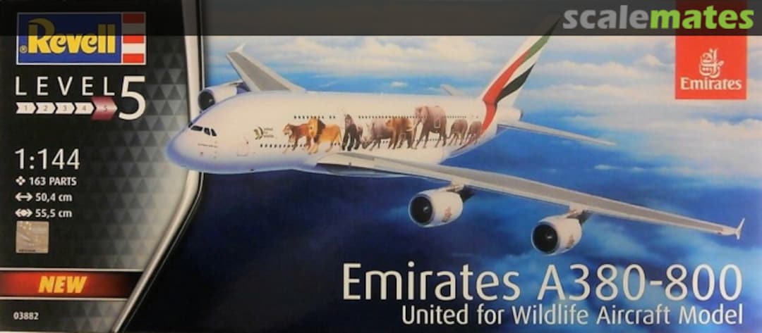 Boxart Airbus A380 Emirates "Wild-Life" 03882 Revell